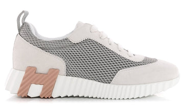 Hermès Air Mesh Suede Goatskin Bouncing "Gris Lulea White"