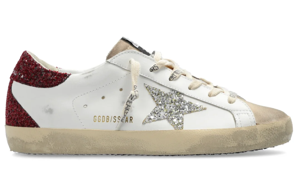 Super Star Sneakers - Golden Goose Deluxe Brand - Leather  " White/Burgundy"