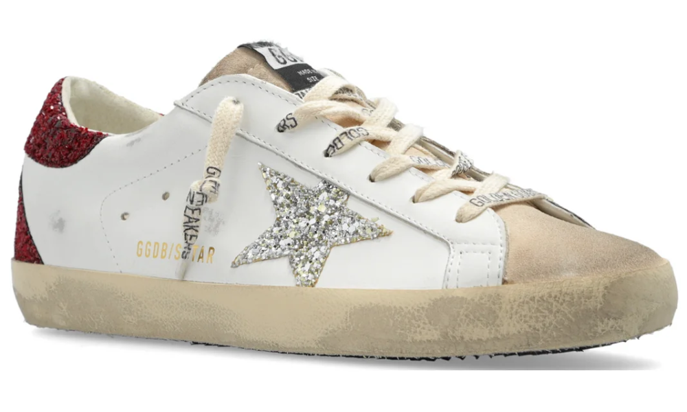 Super Star Sneakers - Golden Goose Deluxe Brand - Leather  " White/Burgundy"
