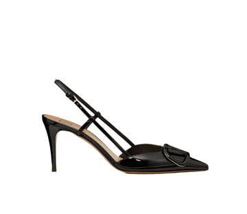 VLogo leather pumps in black - Valentino Garavani