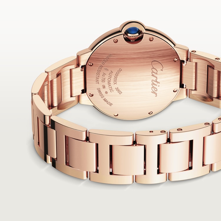 Ballon Bleu de Cartier watch, 36 mm, mechanical movement with automatic winding. Rose gold