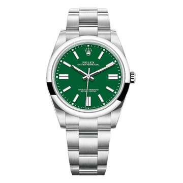 Rolex Oyster Perpetual 41mm Green Index Dial Stainless Steel Watch