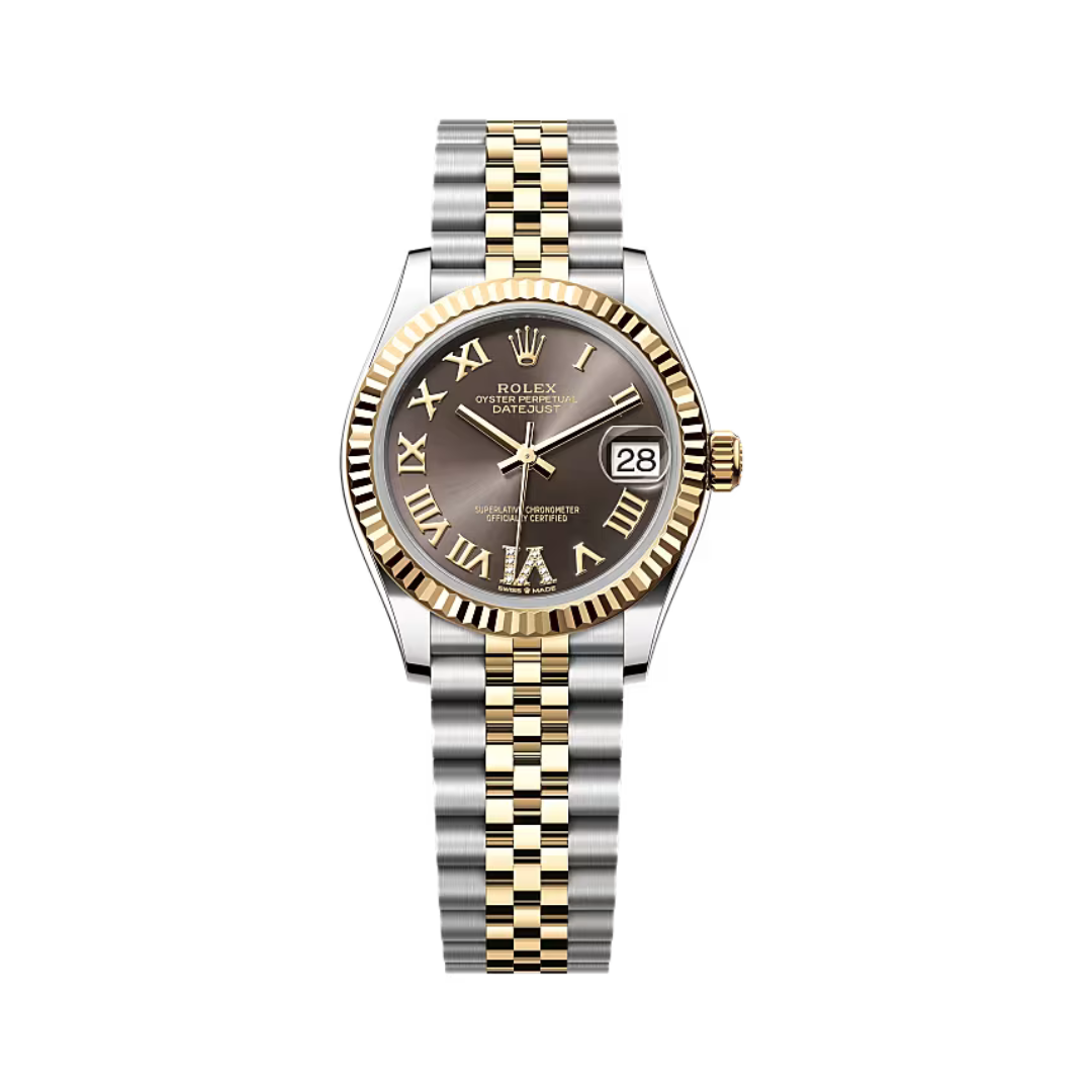 Rolex Datejust 31mm Steel Yellow Gold Diamond Roman Six Dial
