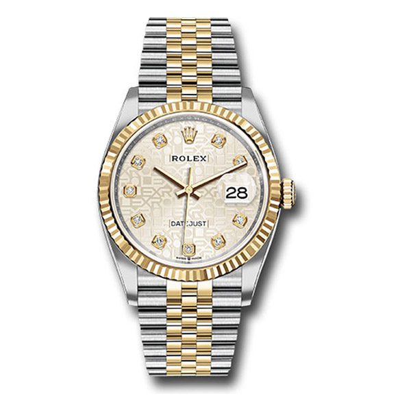 Rolex Datejust Silver Diamond Dial 36mm Luxury Wrist Watch