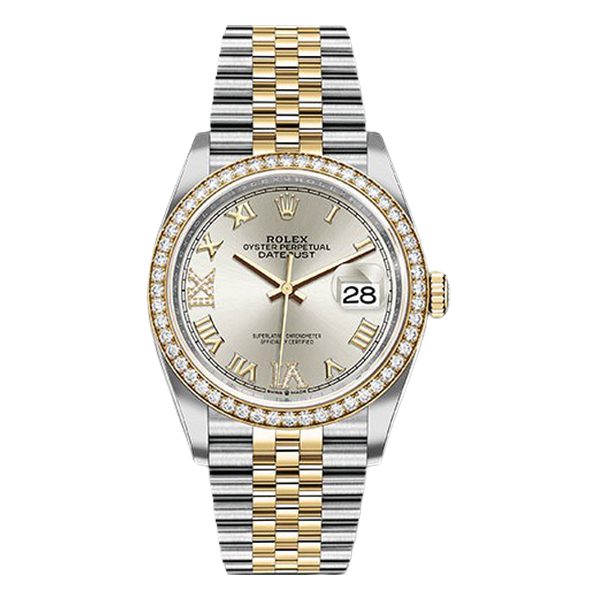Rolex Datejust 36mm Unisex Watch with Silver Roman Numeral Dial