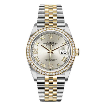 Rolex Datejust 36mm Unisex Watch with Silver Roman Numeral Dial