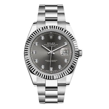 Rolex Datejust Dark Rhodium Diamond Dial Men's Luxury Watch
