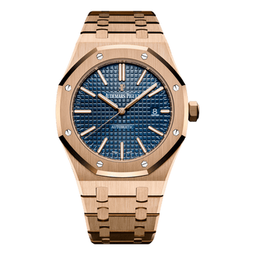 Audemars Piguet Royal Oak 41mm Rose Gold Blue Dial Watch