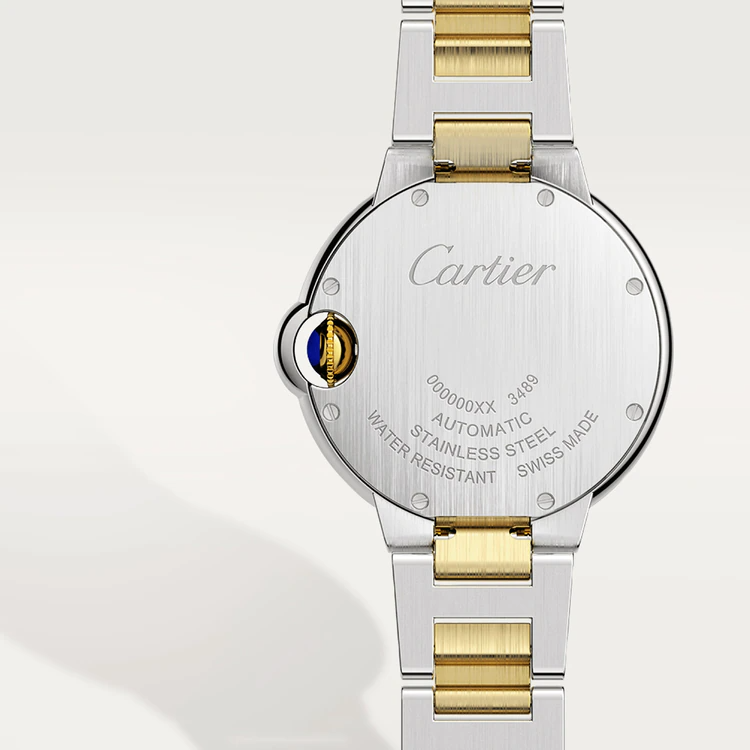 33 mm, movimiento mecánico de carga automática, oro amarillo, acero