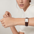 TANK LOUIS CARTIER WATCH Large model, hand-wound mechanical movement, rose gold, leather