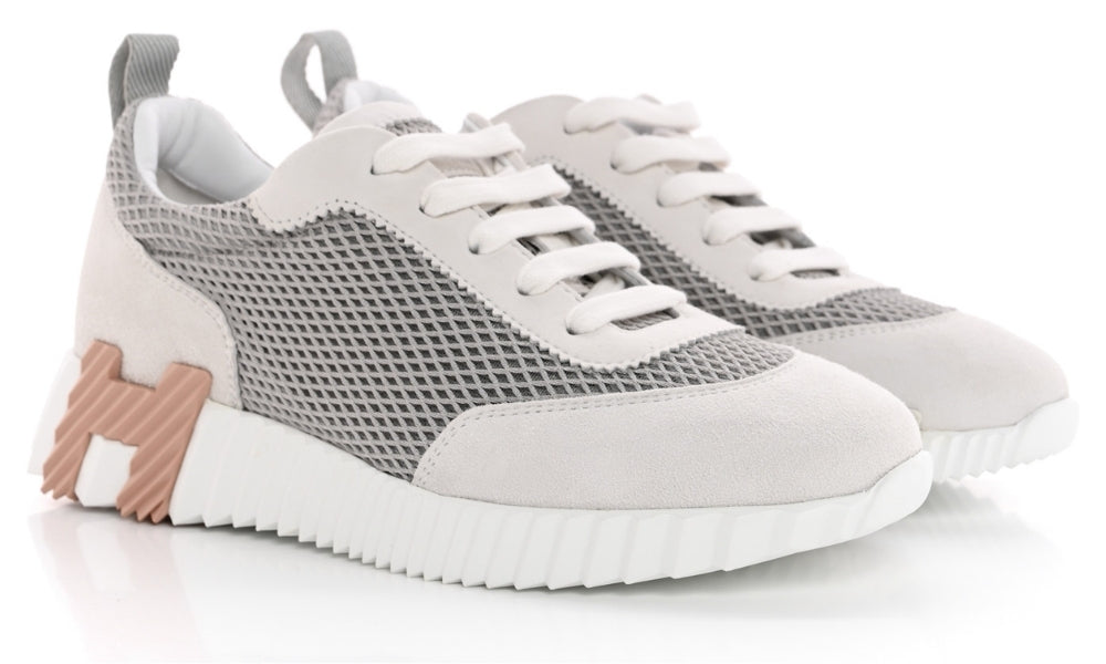 Hermès Air Mesh Suede Goatskin Bouncing  "Gris Lulea White"