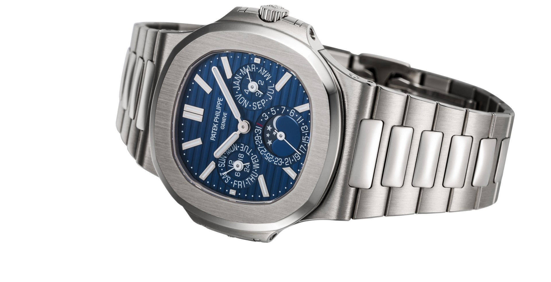 Patek Philippe 5740/1G Nautilus Perpetual Calendar Blue sunburst - New