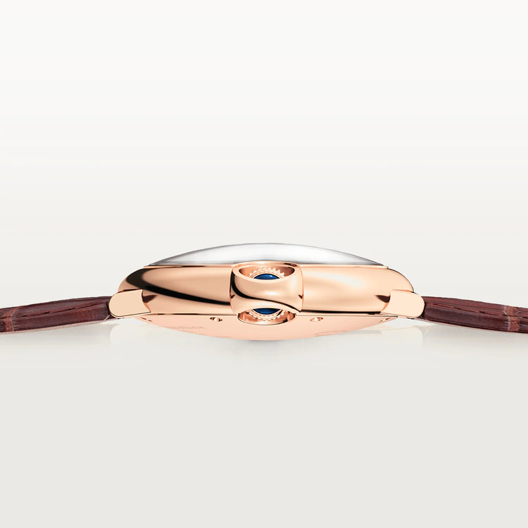 36 mm, movimiento de cuarzo, oro rosa, cuero