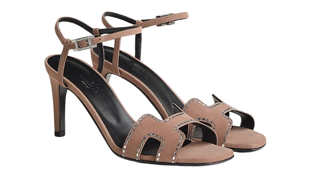 HERMES Heden 80 sandal "Pearl Pink"