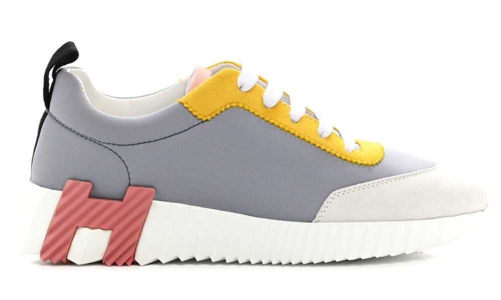 Hermès Technical Canvas Suede Goatskin Bouncing  "Gris Multicolor"