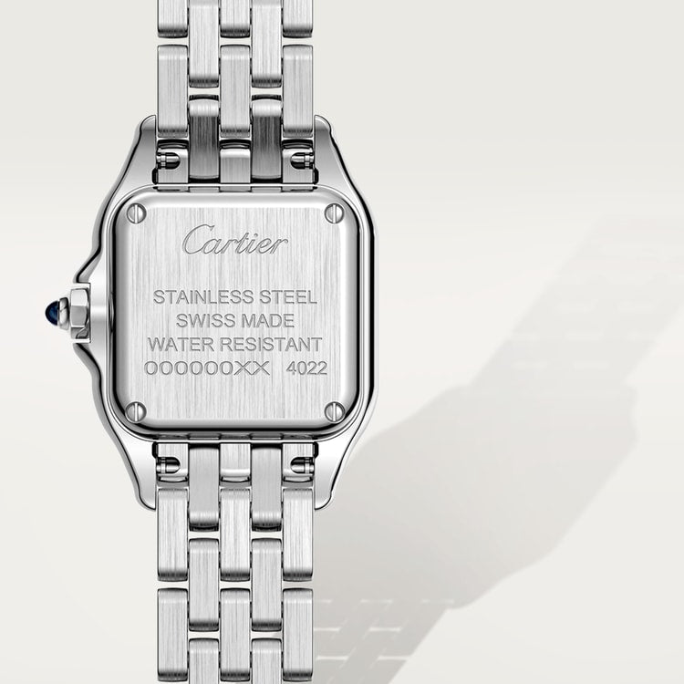 PANTHÈRE DE CARTIER WATCH, SMALL MODEL Small model, quartz movement, steel