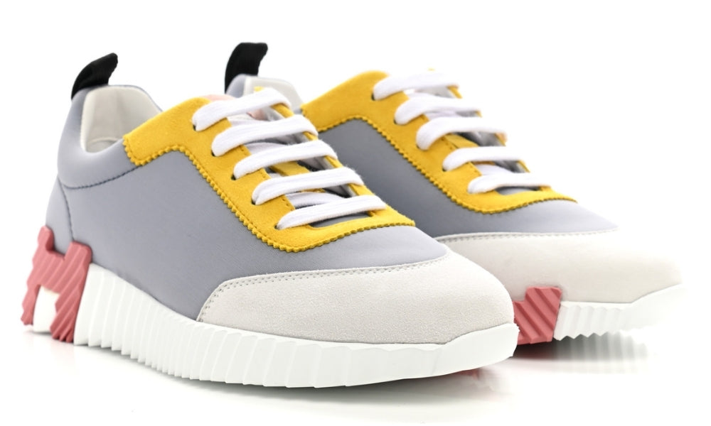 Hermès Technical Canvas Suede Goatskin Bouncing  "Gris Multicolor"