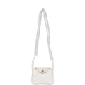 Hermès Mini Lindy White Swift Gold Hardware