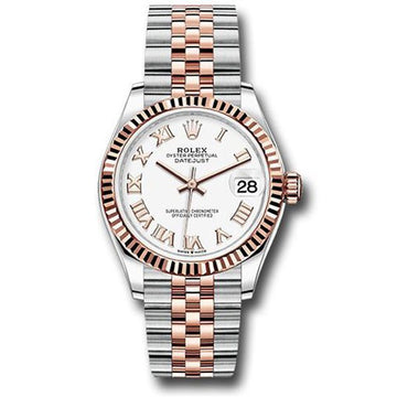 Rolex Datejust 31mm White Roman Dial Everose Gold Ladies Watch
