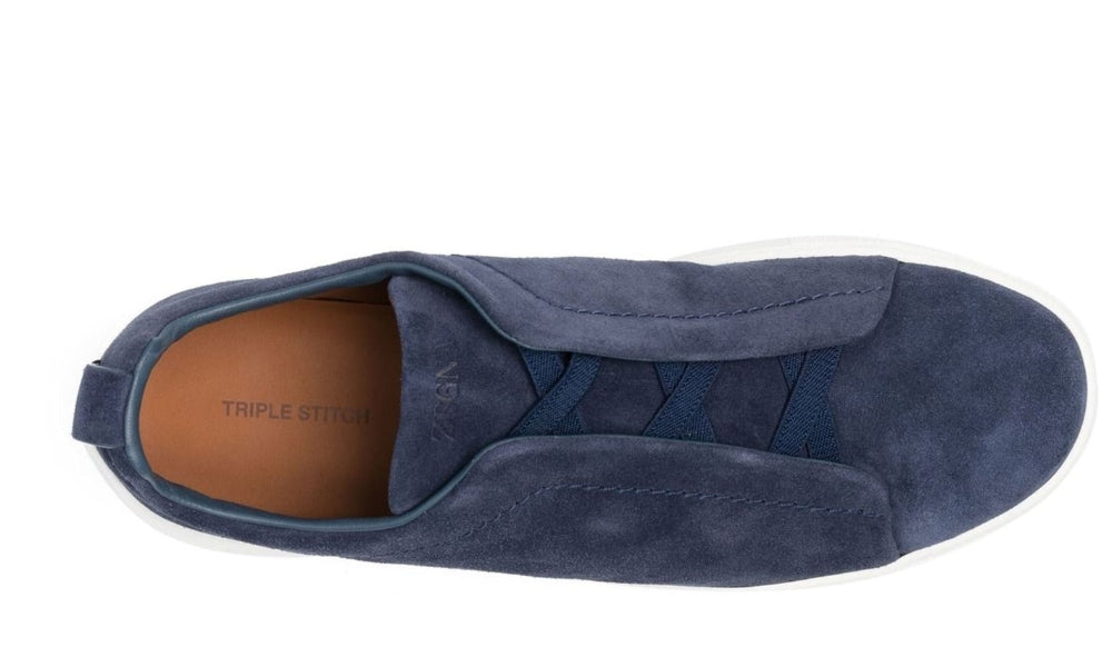 Zegna slip-on suede sneakers "Blue"