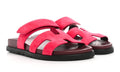 HERMES Suede Goatskin Womens Chypre Sandals Rouge Marsala