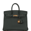 Hermès Birkin 25 Vert Fonce Togo Gold Hardware