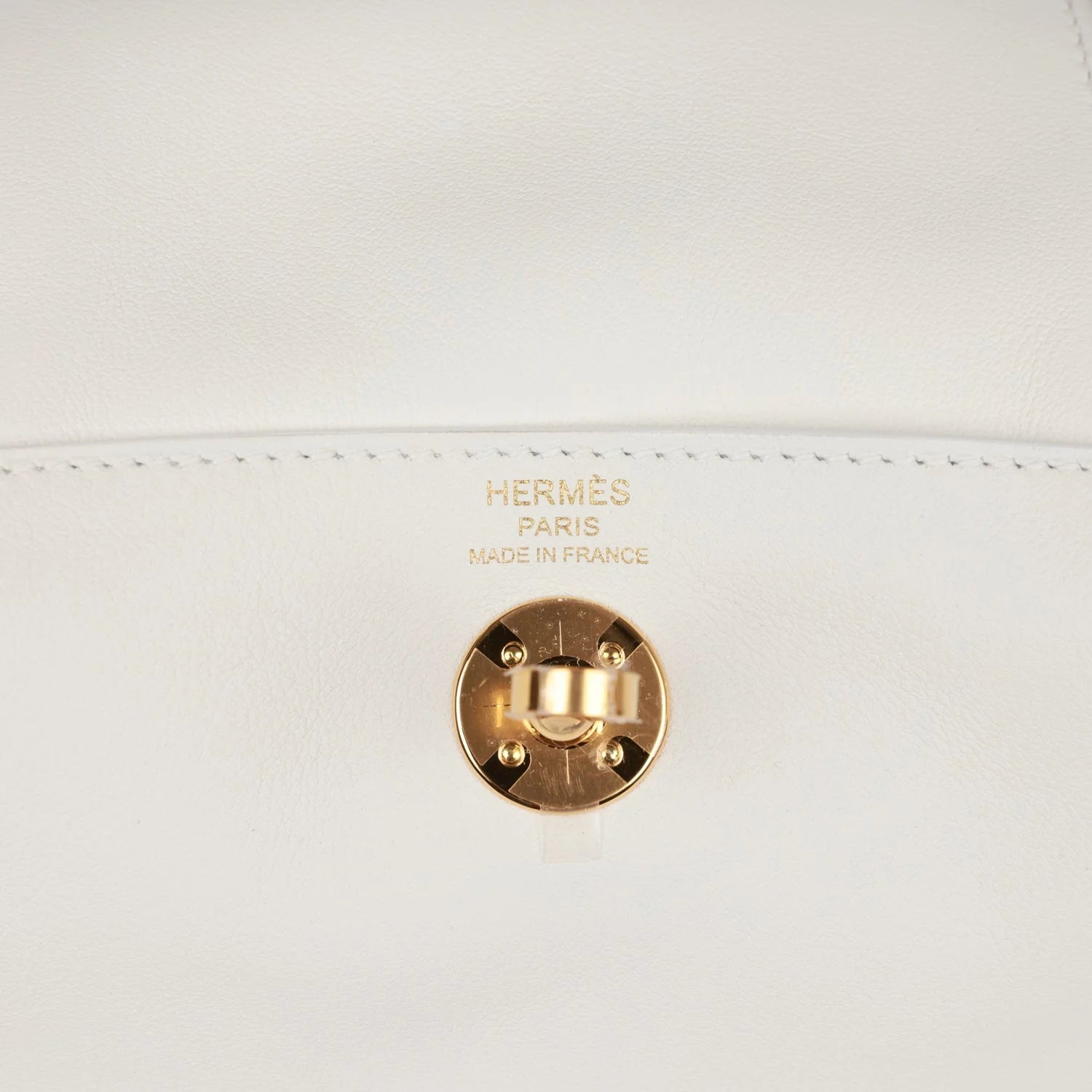 Hermès Mini Lindy White Swift Gold Hardware