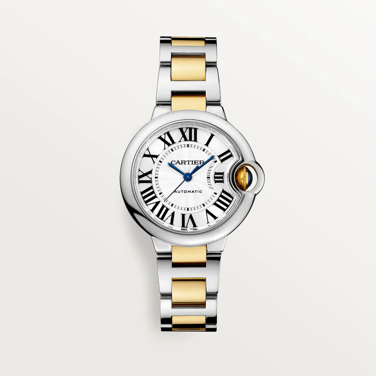 33 mm, movimiento mecánico de carga automática, oro amarillo, acero