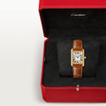 TANK LOUIS CARTIER WATCH Small model, quartz movement, yellow gold, leather