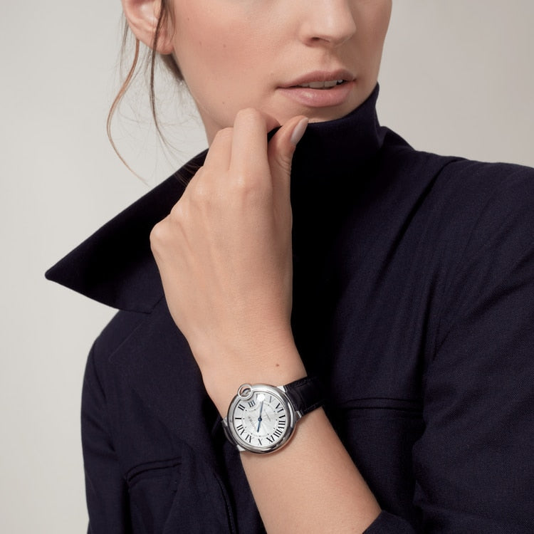 Reloj Ballon Bleu de Cartier, 36 mm, movimiento mecánico de carga automática.