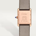 TANK LOUIS CARTIER WATCH Large model, hand-wound mechanical movement, rose gold, leather