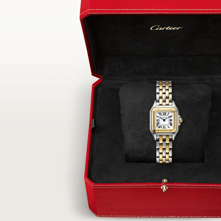 PANTHÈRE DE CARTIER WATCH Small model, quartz movement, yellow gold, steel