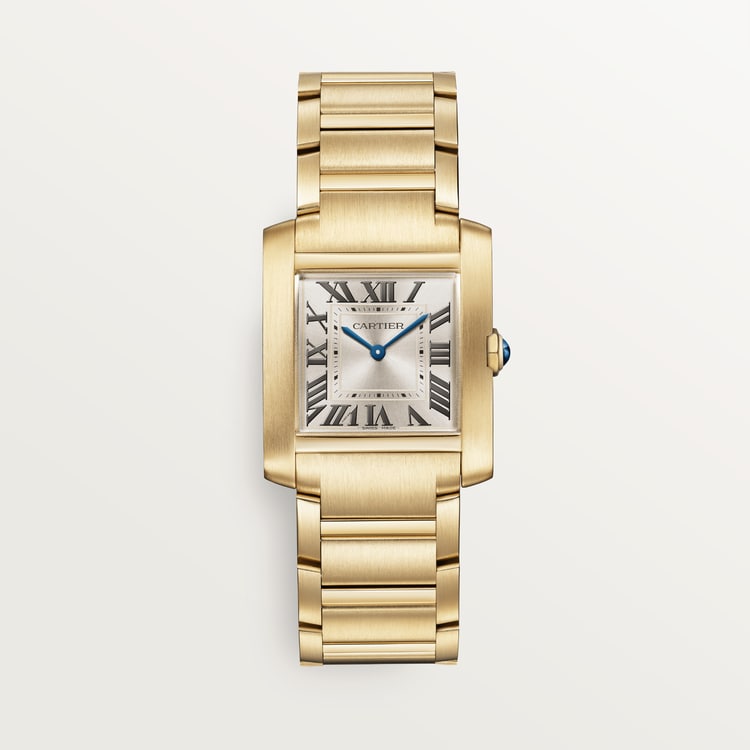 TANK FRANÇAISE WATCH Medium model, quartz movement, yellow gold