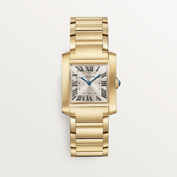 TANK FRANÇAISE WATCH Medium model, quartz movement, yellow gold