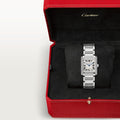 TANK FRANÇAISE WATCH Medium model, quartz movement, steel, diamonds