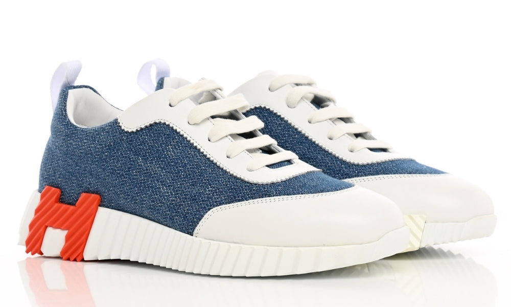 Hermès Denim Suede Goatskin Bouncing  "Bleu Clair White"