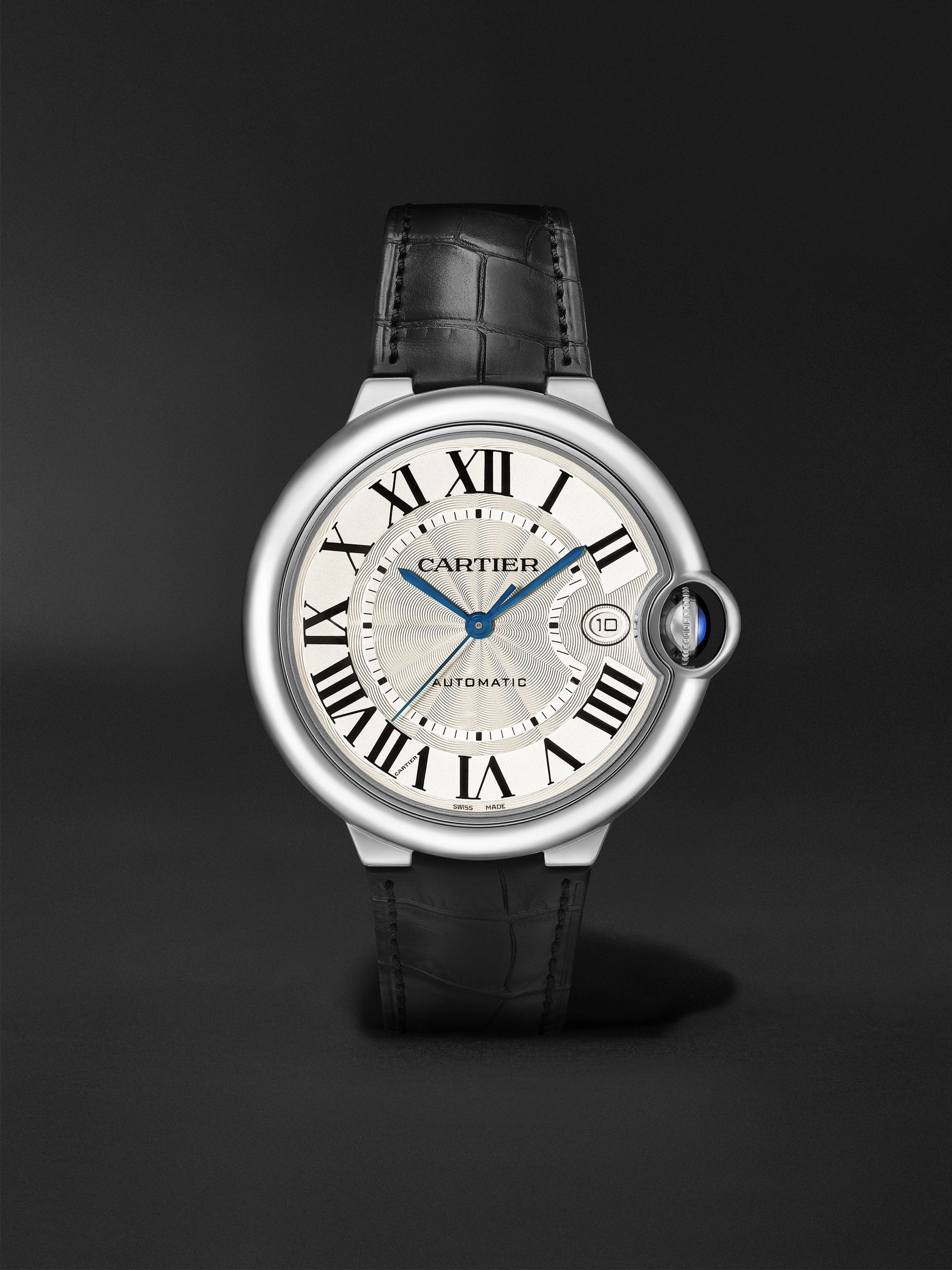 Automatic 40mm Stainless Steel and Alligator Watch, Ref. No. WSBB0039