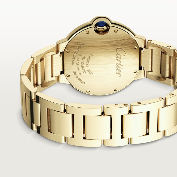 Ballon Bleu de Cartier watch, 36 mm, mechanical movement with automatic winding. Yellow gold