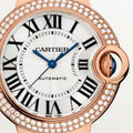33 mm, movimiento automático, oro rosa, diamantes, piel