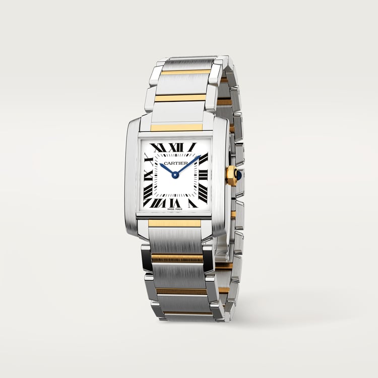 TANK FRANÇAISE WATCH Medium model, quartz movement, steel