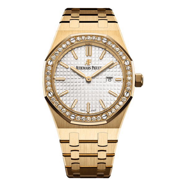 Audemars Piguet Royal Oak 33mm Silver Index Dial Gold Watch
