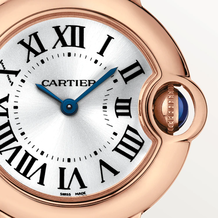 33 mm, movimiento de cuarzo, oro rosa, cuero