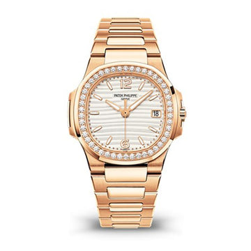 Patek Philippe Nautilus Silvery Opaline Dial Rose Gold Luxury Watch