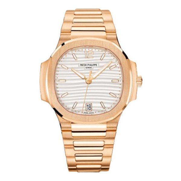Patek Philippe Nautilus Silvery Opaline Dial Luxury Rose Gold Watch