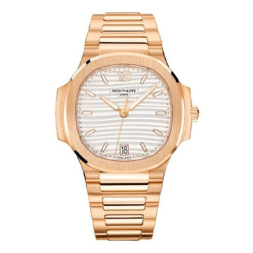Patek Philippe Nautilus Silvery Opaline Dial Luxury Rose Gold Watch