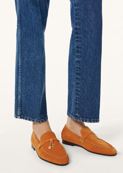 Loro Piana Summer Joan Loafer Citrus Orange