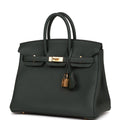 Hermès Birkin 25 Vert Fonce Togo Gold Hardware