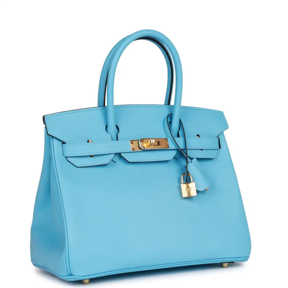 Hermès Birkin 30 Celeste Epsom Gold Hardware