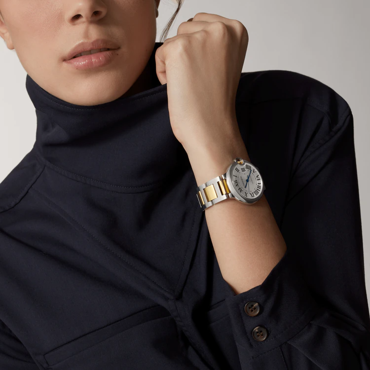 36 mm, movimiento mecánico de carga automática, oro amarillo, acero