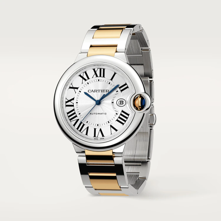 42 mm, movimiento mecánico de carga automática, oro amarillo, acero